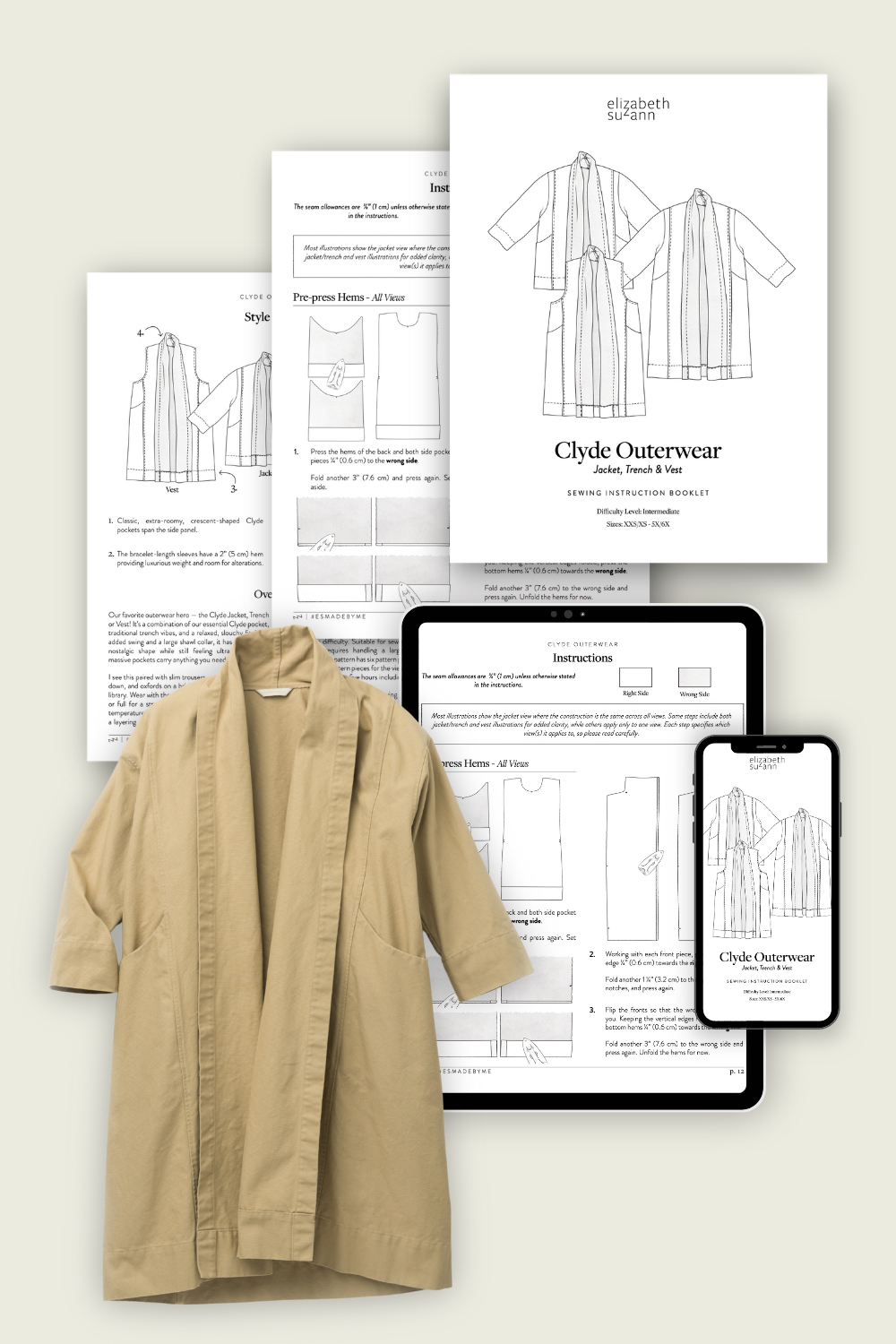 Clyde Outerwear Digital Sewing Pattern