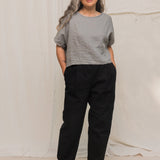 Andy Trouser in Organic Cotton Canvas Black#color_black