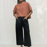 Clyde Culotte in Organic Cotton Canvas Black#color_black