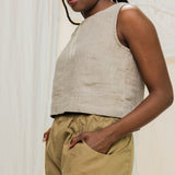 Clyde Culotte in Organic Cotton Canvas Olivine#color_olivine