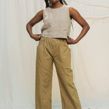Clyde Culotte in Organic Cotton Canvas Olivine#color_olivine