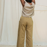 Clyde Culotte in Organic Cotton Canvas Olivine#color_olivine
