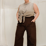 Clyde Culotte in Organic Cotton Canvas Umber#color_umber