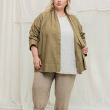 Clyde Jacket in Organic Cotton Canvas Olivine#color_olivine