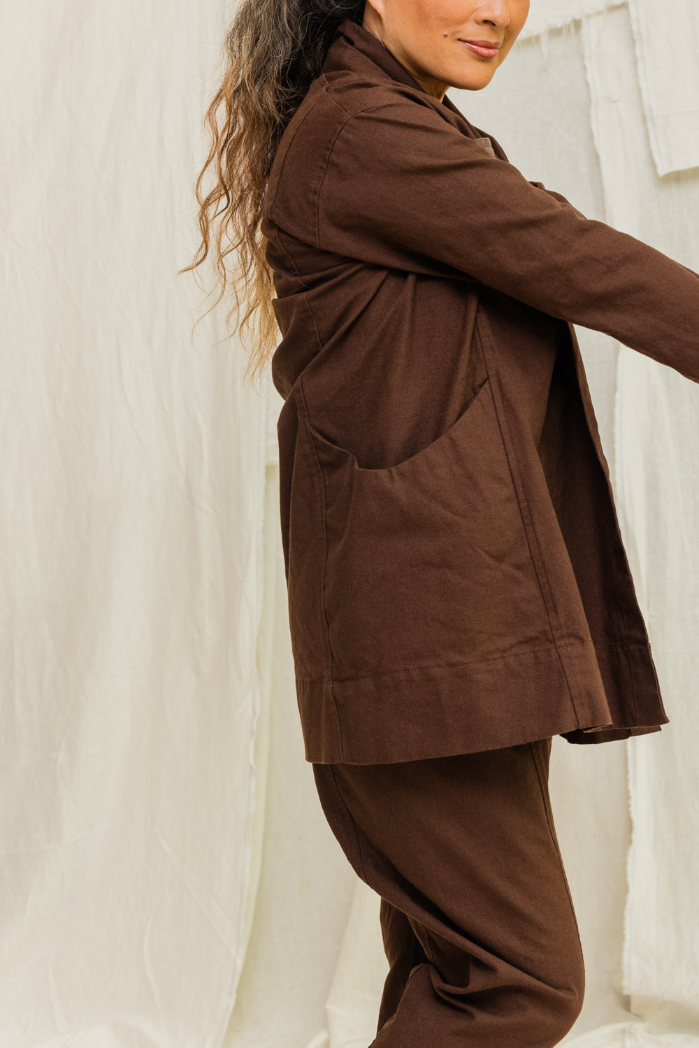 Clyde Jacket in Organic Cotton Canvas Umber#color_umber