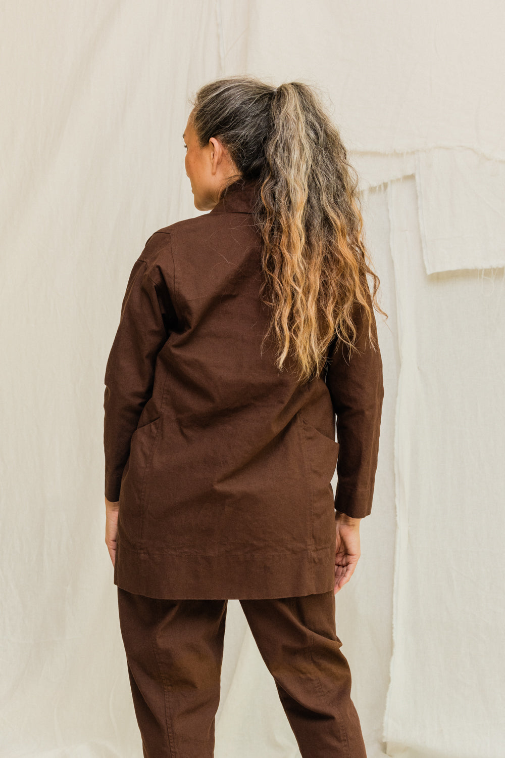 Clyde Jacket in Organic Cotton Canvas Umber#color_umber