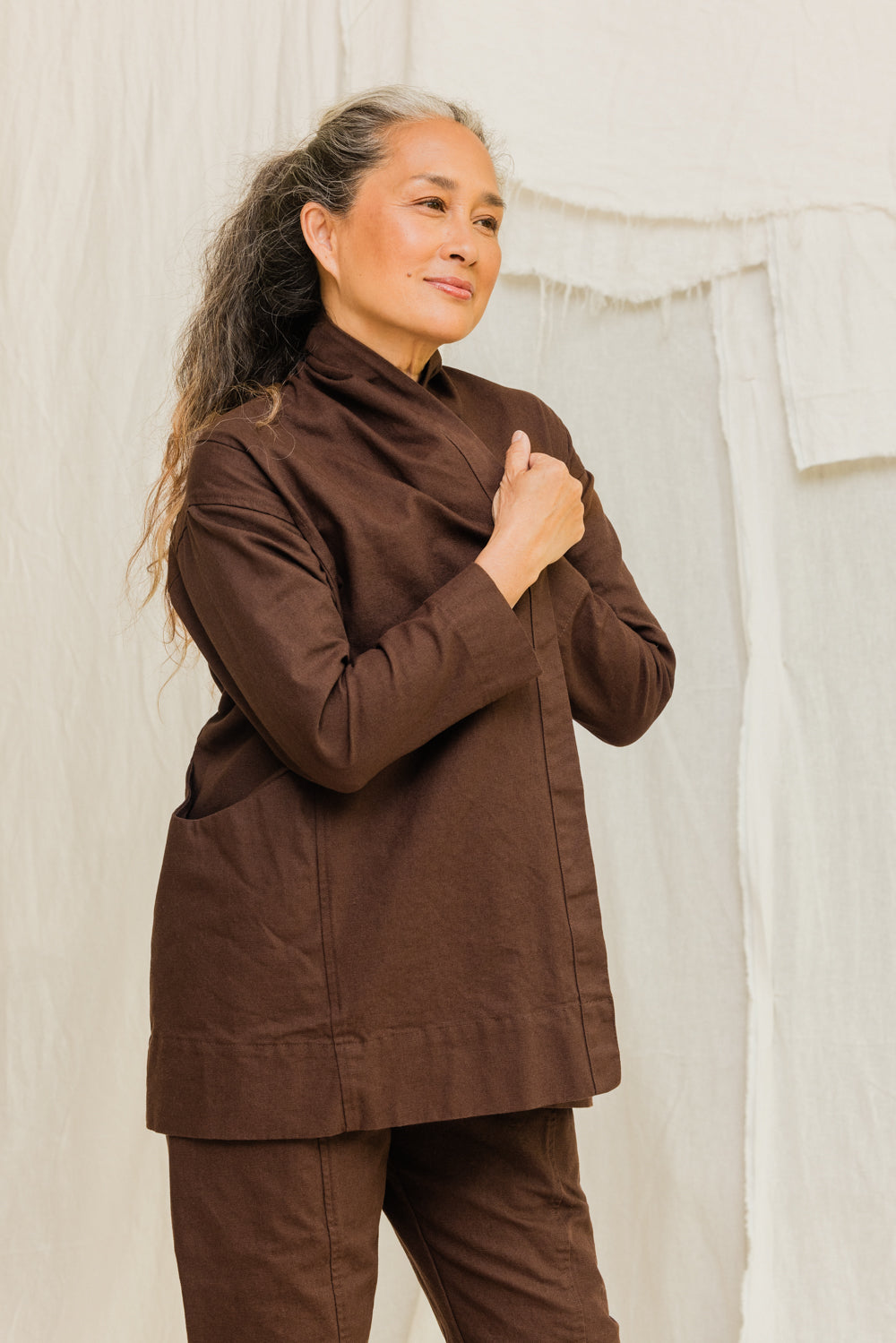 Clyde Jacket in Organic Cotton Canvas Umber#color_umber