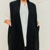 Clyde Vest in Organic Cotton Canvas Black#color_black