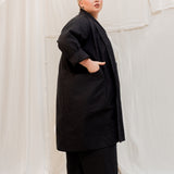 Clyde Trench in Organic Cotton Canvas Black#color_black