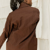 Clyde Trench in Organic Cotton Canvas Umber#color_umber