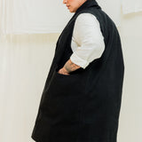 Clyde Vest in Organic Cotton Canvas Black#color_black