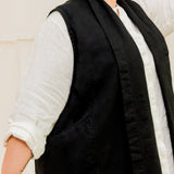 Clyde Vest in Organic Cotton Canvas Black#color_black