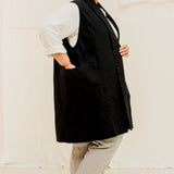 Clyde Vest in Organic Cotton Canvas Black#color_black