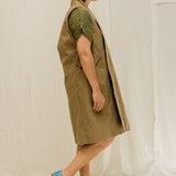 Clyde Vest in Organic Cotton Canvas Olivine#color_olivine