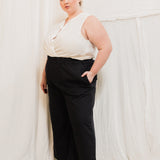 Florence Pant in Organic Cotton Canvas Black#color_black