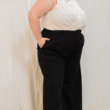 Florence Pant in Organic Cotton Canvas Black#color_black