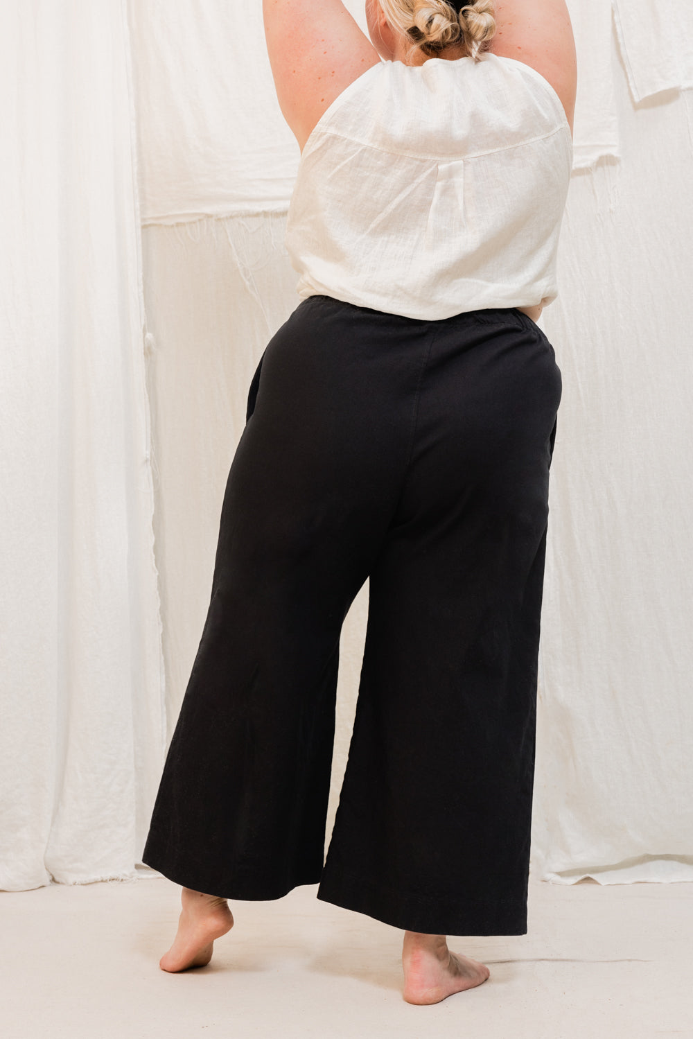 Florence Pant in Organic Cotton Canvas Black#color_black