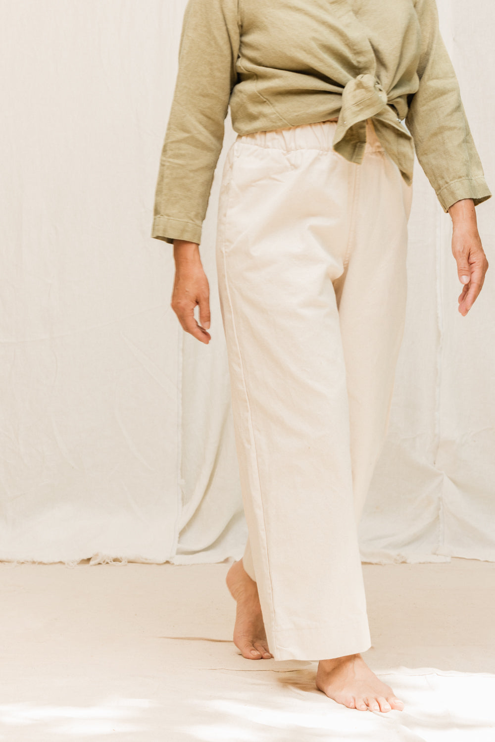 Florence Pant in Organic Cotton Canvas Natural#color_natural