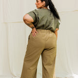 Florence Pant in Organic Cotton Canvas Olivine#color_olivine