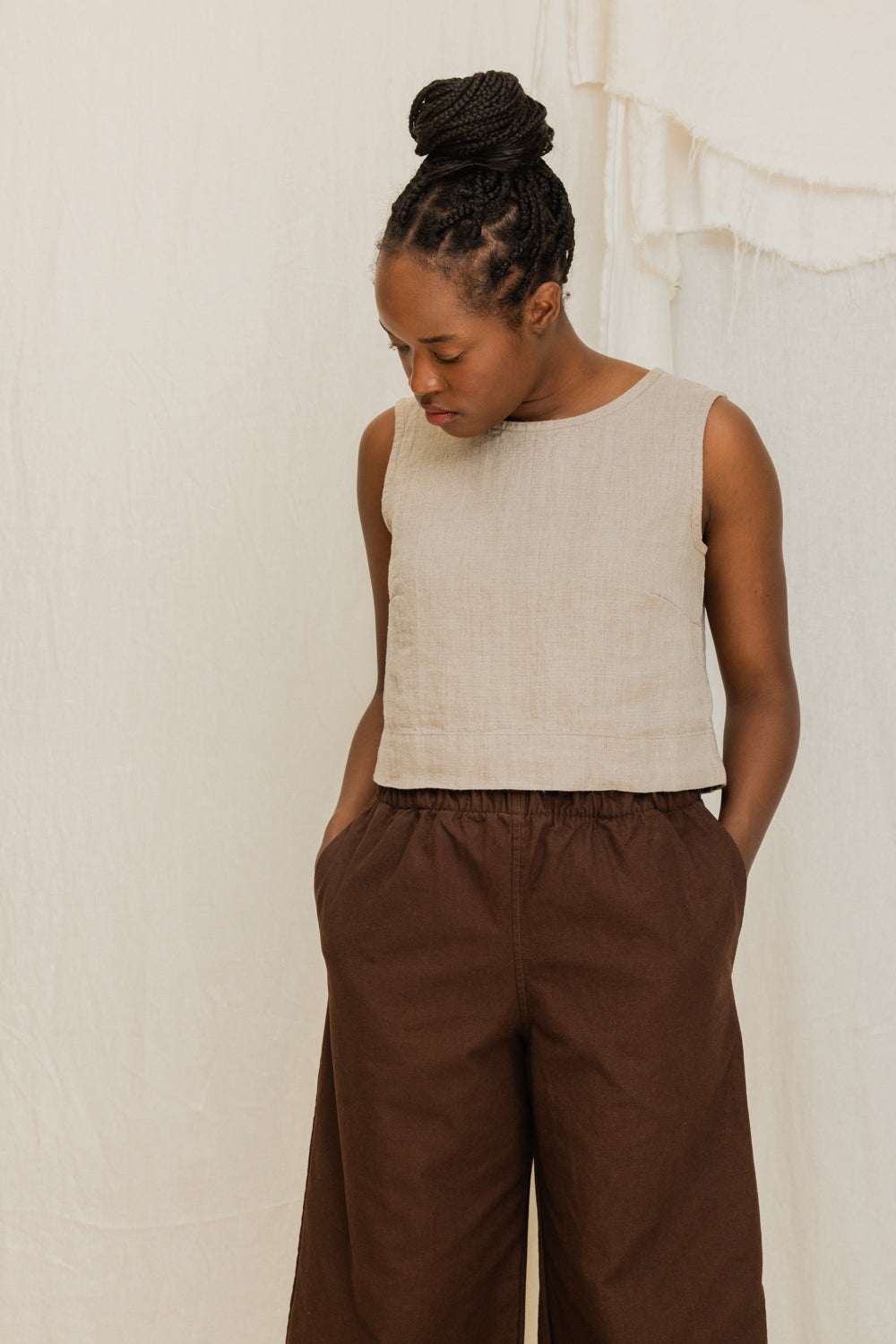 Florence Pant in Organic Cotton Canvas Umber#color_umber