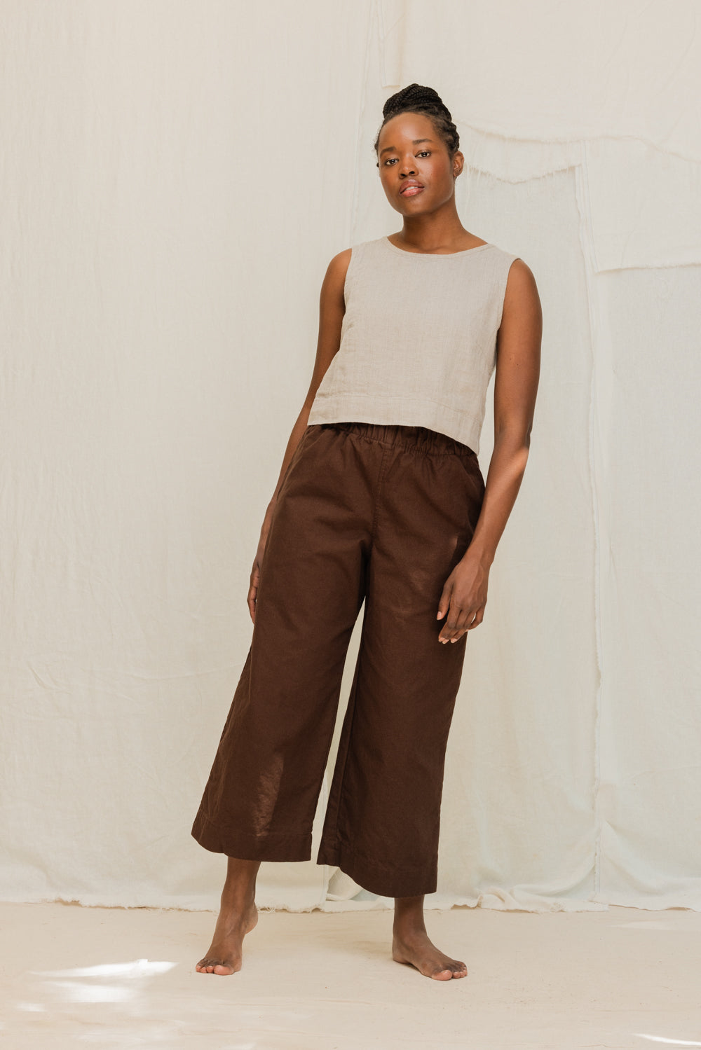 Florence Pant in Organic Cotton Canvas Umber#color_umber