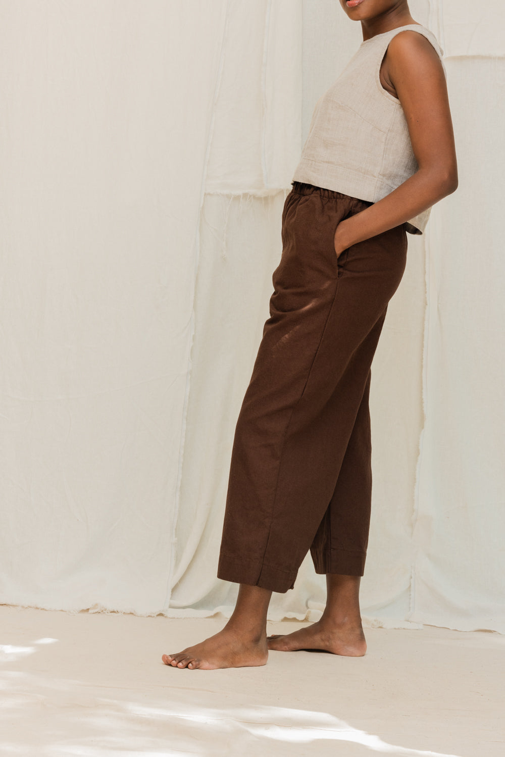 Florence Pant in Organic Cotton Canvas Umber#color_umber