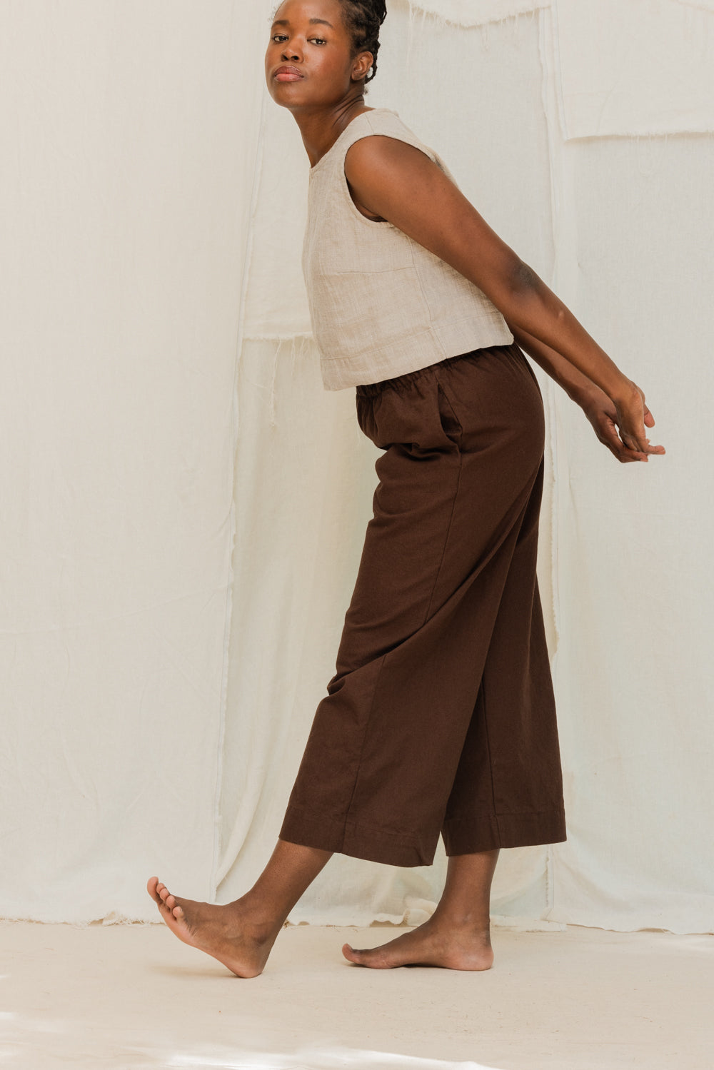Florence Pant in Organic Cotton Canvas Umber#color_umber