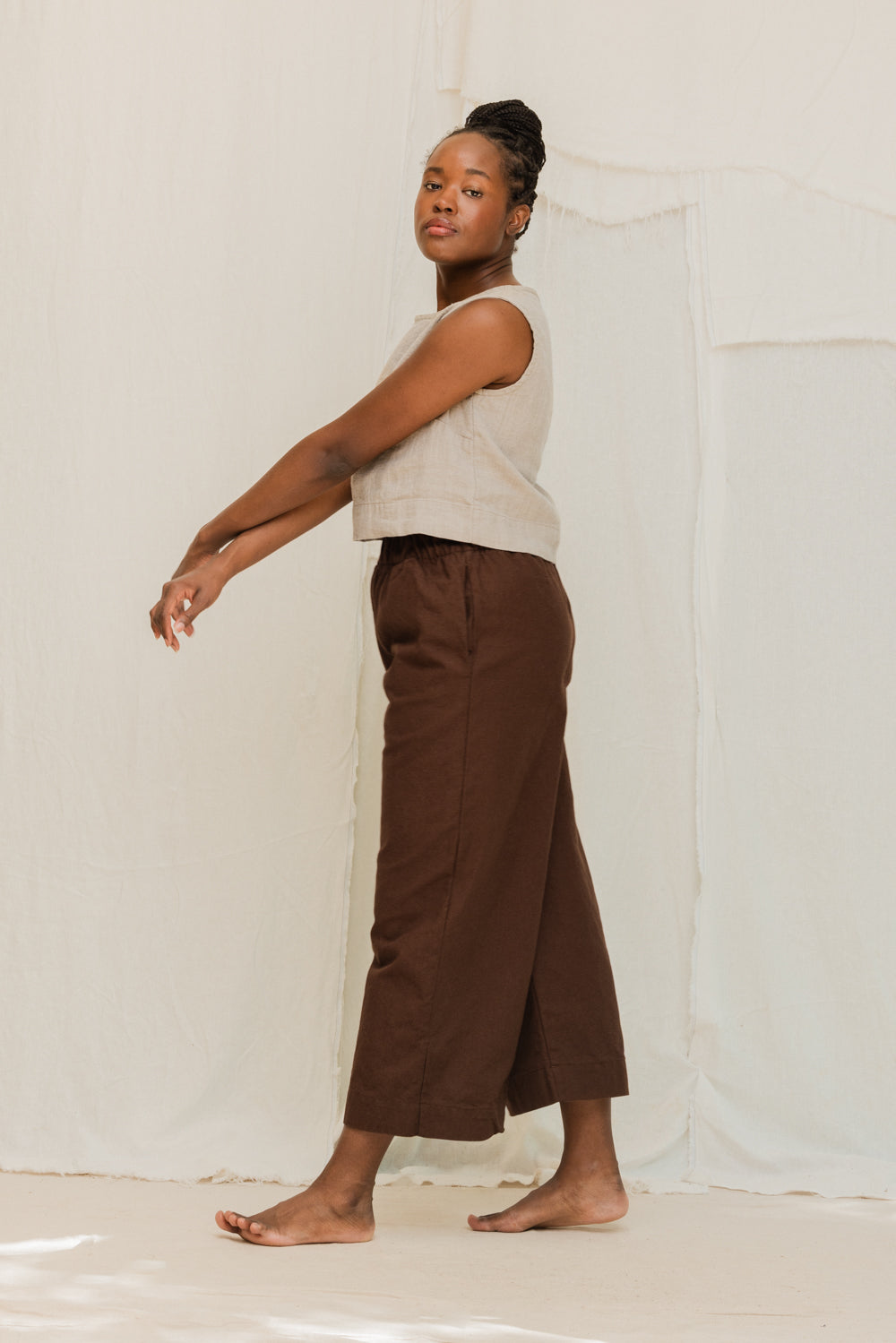 Florence Pant in Organic Cotton Canvas Umber#color_umber