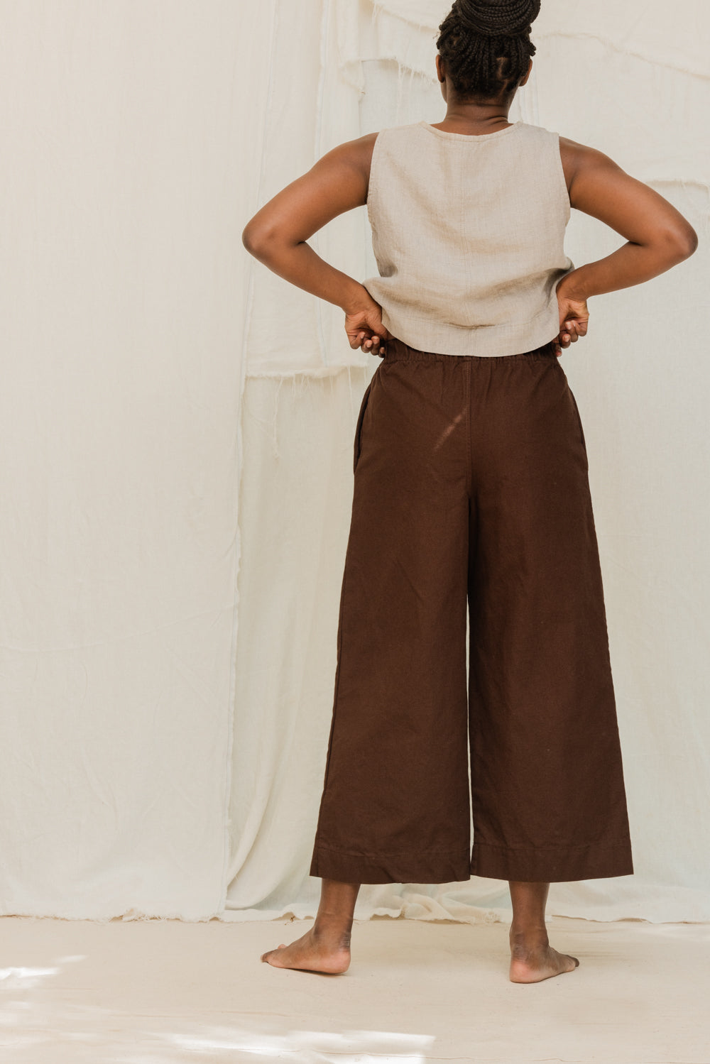 Florence Pant in Organic Cotton Canvas Umber#color_umber