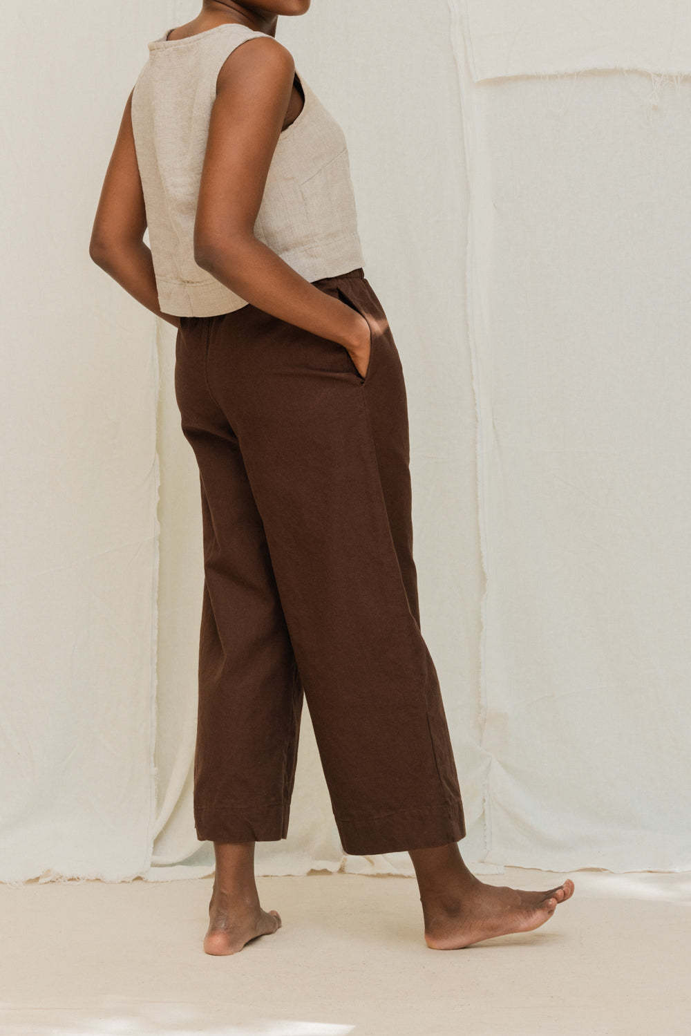 Florence Pant in Organic Cotton Canvas Umber#color_umber
