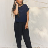 Andy Trouser in Washable Silk Graphite#color_graphite