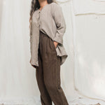 Andy Trouser in Midweight Linen Cacao#color_cacao