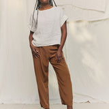 Andy Trouser in Washable Silk Ochre#color_ochre