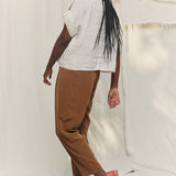 Andy Trouser in Washable Silk Ochre#color_ochre