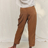 Andy Trouser in Washable Silk Ochre#color_ochre