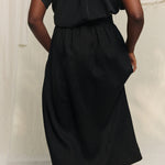 Bel Skirt in Lightweight Linen Ink#color_ink