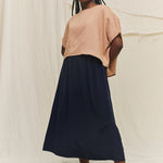 Bel Skirt in Washable Silk Midnight#color_midnight