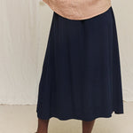 Bel Skirt in Washable Silk Midnight#color_midnight