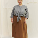 Bel Skirt in Washable Silk Ochre#color_ochre