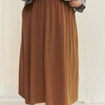 Bel Skirt in Washable Silk Ochre#color_ochre