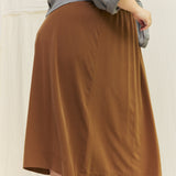 Bel Skirt in Silk Crepe, Moss, Size XL-Tall | READY TO SHIP