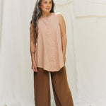 Florence Pant in Washable Silk Ochre#color_ochre