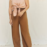 Florence Pant in Washable Silk Ochre#color_ochre