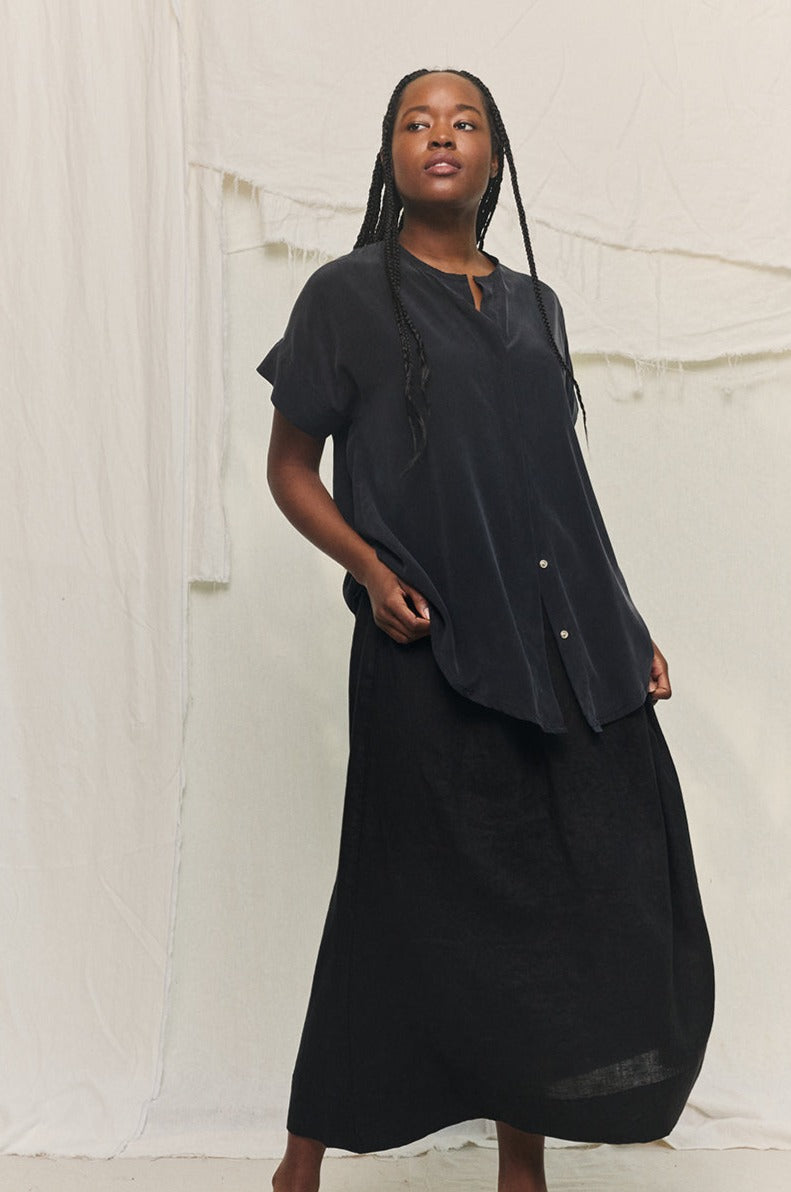 Georgia Snap Top in Silk Crepe – ES Made by Me