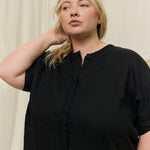 Georgia Snap Top in Lightweight Linen Ink#color_ink