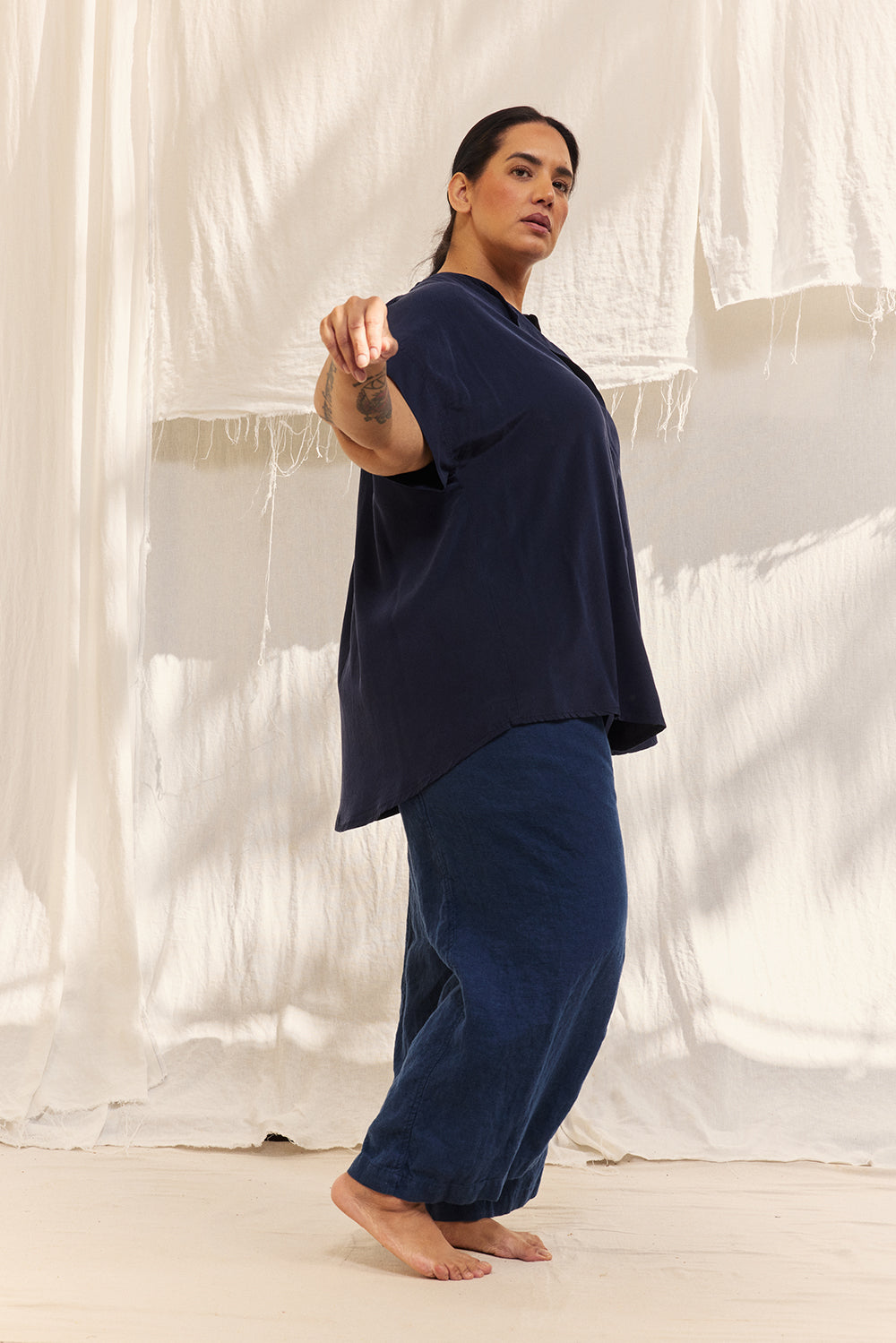 Georgia Snap Top in Silk Crepe – ES Made by Me