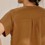 Georgia Snap Top in Washable Silk Ochre#color_ochre