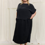 Georgia Tee in Washable Silk Graphite#color_graphite