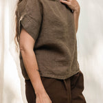 Georgia Tee in Midweight Linen Cacao#color_cacao
