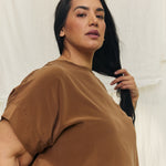 Georgia Tee in Washable Silk Ochre#color_ochre